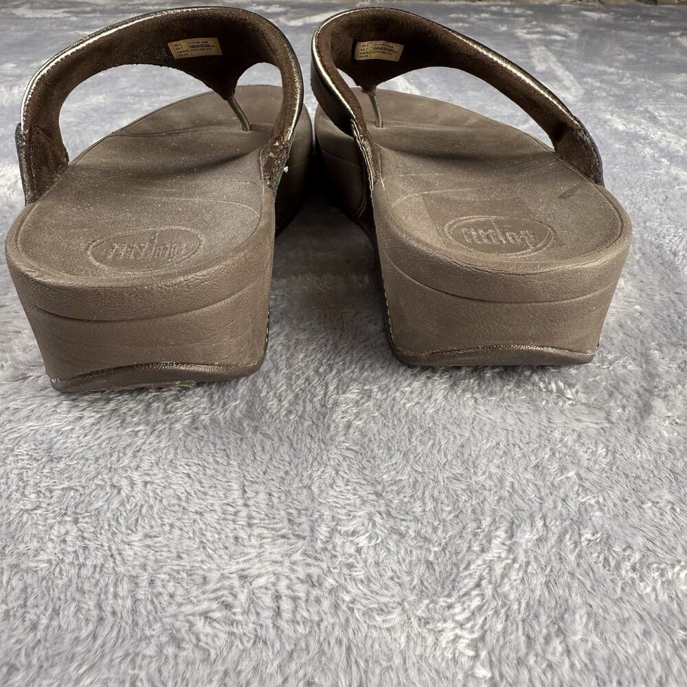 Fitflop Metallic Bronze Thong Sandals with Shimmery Upper - Picture 6 of 7